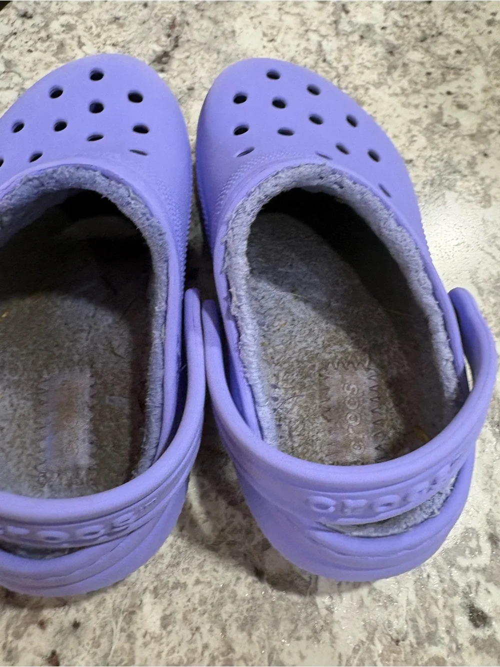 CROCS Kids Lavender Slip-On Clogs with Fleece Lining
